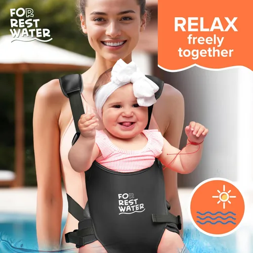 Vista 3 de Portabebés ergonómico de neopreno prémium para agua cálida y segura y diversión en la tierra (4-24 meses) - Arnés ajustable para bebés y niños