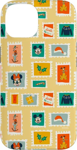 Vista 4 de iPhone 16 Disney Mickey & Minnie Mouse Holiday Christmas Santa Stamps Case