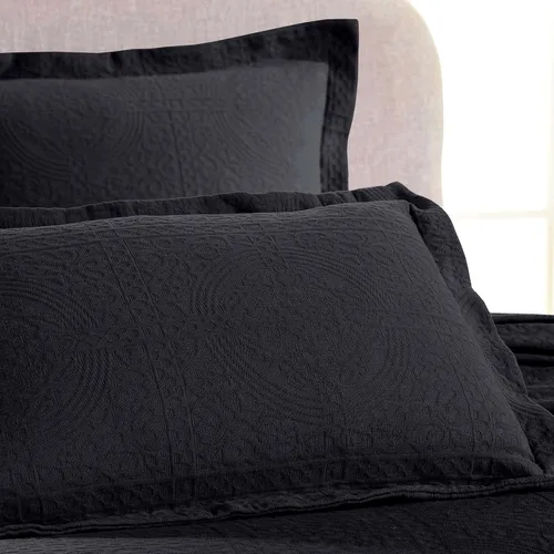 Vista 7 de Superior Fleur De Lis - Juego de colcha de algodón de 2 piezas, decoración de cama para el hogar, colcha decorativa con textura, 1 funda