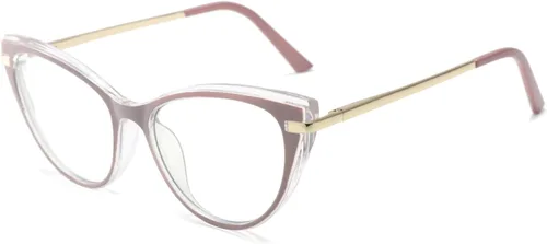 Vista 11 de LJCZKA Gafas de bloqueo de luz azul para mujer, antirojo, satrás, para computadora, ojo de gato, montura transparente