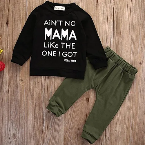 Vista 6 de Conjunto de ropa de otoño e invierno para bebé, conjunto de ropa estampada con pantalones de 0 a 3 años