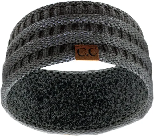 Vista 26 de C.C Cintillo elástico suave con punto trenzado para invierno, con forro mullido para el pelo, para calentar las orejas Negro