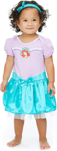 Vista 4 de Disney Princess Ariel Cinderella Belle Baby Girls Dress and Headband Newborn to Infant