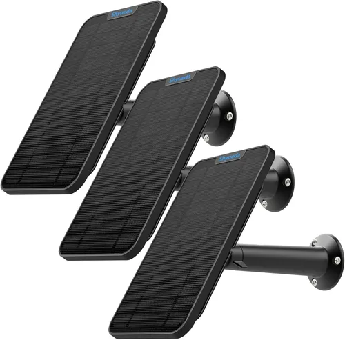 Vista 8 de Panel solar compatible con Eufycam 3/3C/2C/2C Pro/2/2 Pro/E20/E40/E/S40/S220/L40/L20, con cable de carga impermeable de 13.1 pies, IP65 resistente a
