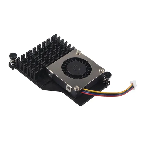 Vista 2 de ZDE ZP536 Enfriador activo para Raspberry Pi 5 disipador de calor de aluminio soplador controlado por temperatura PWM Ventilador de refrigeración