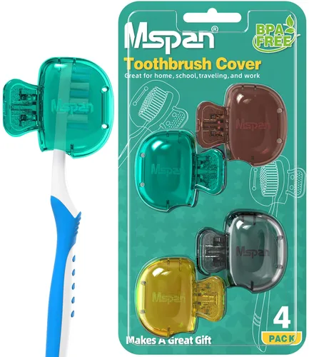 Vista 8 de Mspan Funda Protectora para Cabezal de Cepillo de Dientes: Funda Protectora para Cepillo de Dientes con Clip de Plástico para el Baño, Artículos