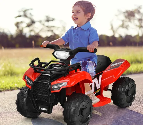 Vista 2 de HONEY JOY Cuatrimoto para niños, cuatrimoto de 4 ruedas con batería con caja de almacenamiento, bocina, música, faros LED, juguete ATV de 6 V