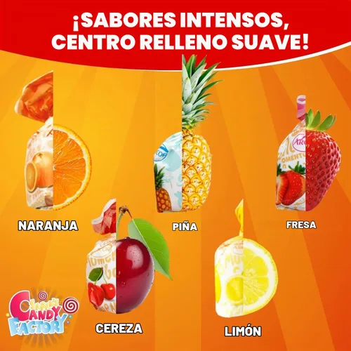 Vista 3 de Caramelo duro relleno de frutas 1.5 libras aproximadamente 90 piezas