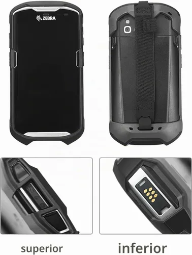 Vista 3 de Funda protectora para parachoques con correa de mano para Zebra TC51 TC510K TC52 TC56 TC57, funda delgada para escáner de TPU, accesorios de Negro