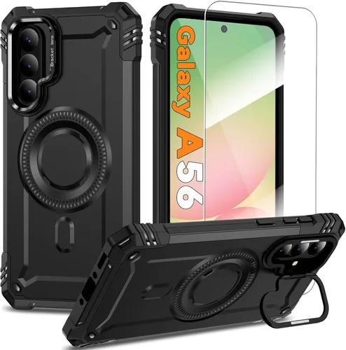 Vista 20 de Funda magnética para Samsung Galaxy S25+ Plus/Galaxy S24+ Plus [Soporte de anillo de cámara integrado] [Protector de pantalla]