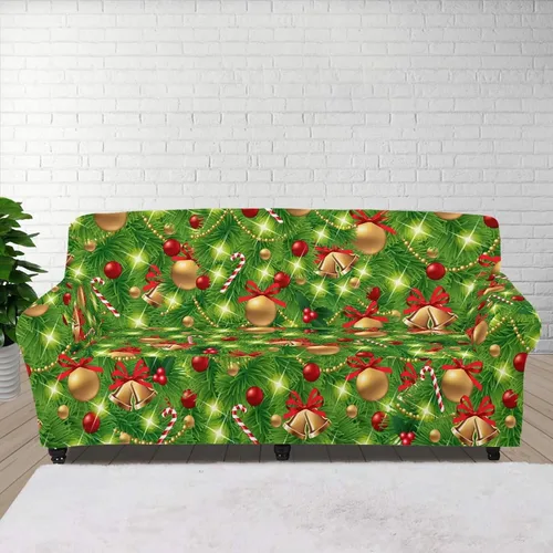 Vista 105 de Boatee Fundas de sofá de 1 pieza con diseño de copo de nieve azul, fundas elásticas para sofá, 1 cojín, protección de muebles, decoración para sala