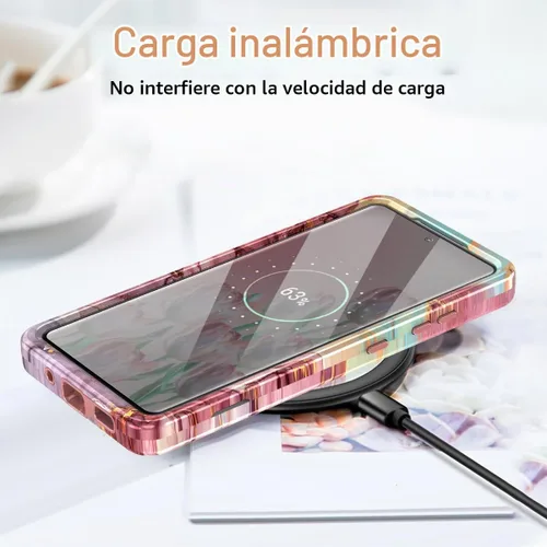 Vista 7 de Btscase para Galaxy S20 FE 5G, Funda de patrón de mármol 3 en 1 resistente a los golpes cuerpo completo duro PC+Silicona suave para caídas