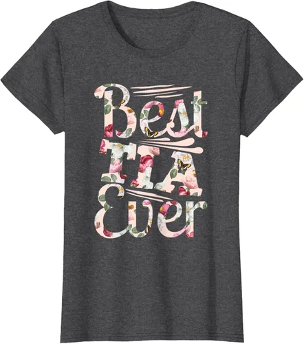 Vista 4 de Camiseta para mujer con texto en inglés "Best Tia Ever" Negro