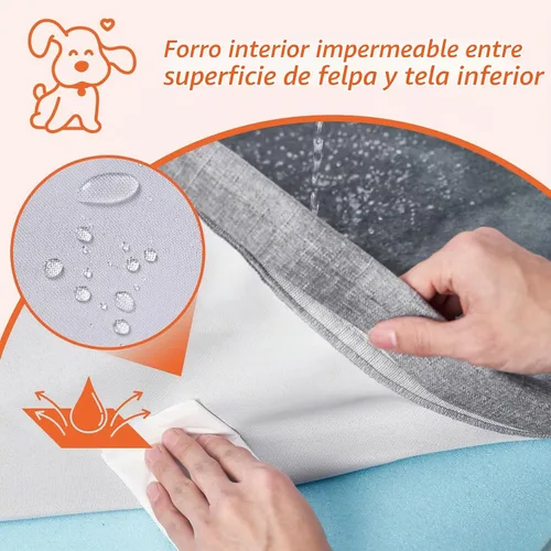 Vista 4 de EHEYCIGA Cama grande lavable para perros con espuma viscoelástica, 35 x 23 Gris