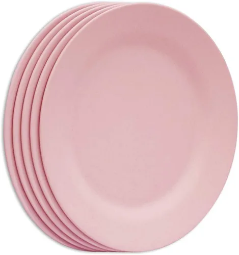 Vista 10 de Juego de platos llanos de 11 pulgadas, platos de pasta extra grandes, platos irrompibles, vajilla ligera de paja de trigo para ensalada, vajilla