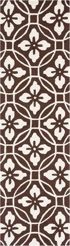 Vista 3 de SAFAVIEH Four Seasons Collection FRS236E - Alfombra de pasillo floral con gancho a mano, 2 pies 3 pulgadas x 8 pies, color chocolate y marfil