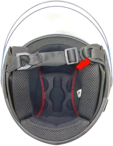 Vista 6 de Casco con cara descubierta para motocicleta Scooter, con visor DOT práctico que se puede levantar, XL, Negro (Shiny Black)