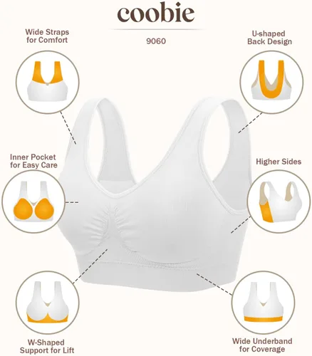 Vista 79 de Coobie Brasier sin costuras de cobertura completa para mujer con acolchado extraíble para mayor comodidad