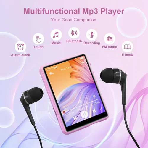 Vista 7 de Reproductor MP3 con Bluetooth 5.3-64GB, reproductor de música portátil con pantalla táctil completa de 2.4", reproductor MP3 con altavoz HD, radio