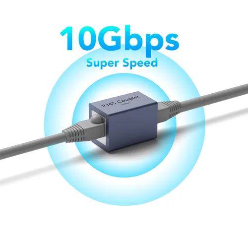 Vista 2 de Dingsun Acoplador RJ45, extensor Ethernet de 10 Gbps hembra a hembra acoplador Ethernet para CAat8/Cat7/Cat6/Cat6A/Cat5/Cat5e (paquete de 2)