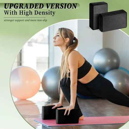 Vista 5 de 20 bloques de yoga de espuma EVA ligeros, antideslizantes, de apoyo, accesorios de yoga para pilates, estiramiento y meditación, yogui para hombres