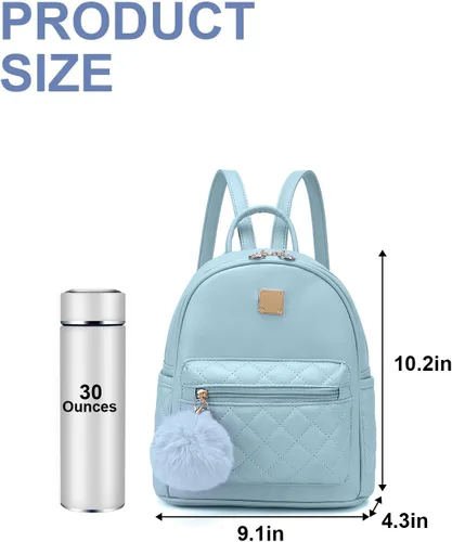 Vista 13 de Mini mochila de moda para niñas, bolso pequeño lindo de cuero a cuadros para mujer, mochilas pequeñas, Negro -, Mini mochila de moda para niñas