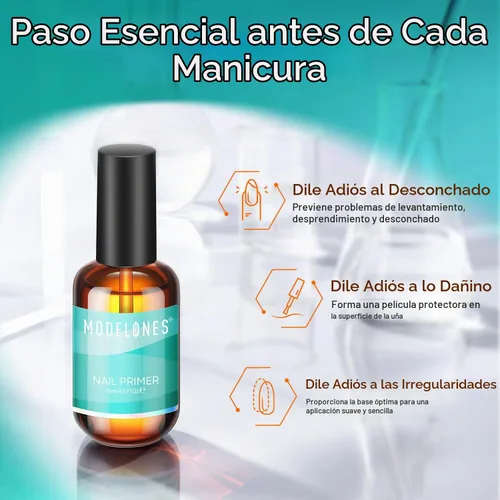 Vista 2 de modelones Imprimación de uñas para capa base, 0.5 fl oz sin ácidos, imprimación sin enlace de elevación