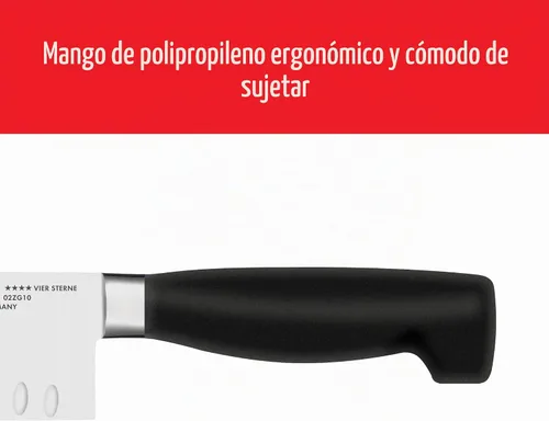 Vista 8 de ZWILLING Four Star 7-inch Hollow Edge Santoku Knife Negro/ acero inoxidable