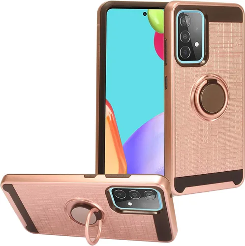 Vista 9 de Para Samsung Galaxy A52 5G (SM-A526) - Funda de teléfono estilo cepillado - CS3 Negro