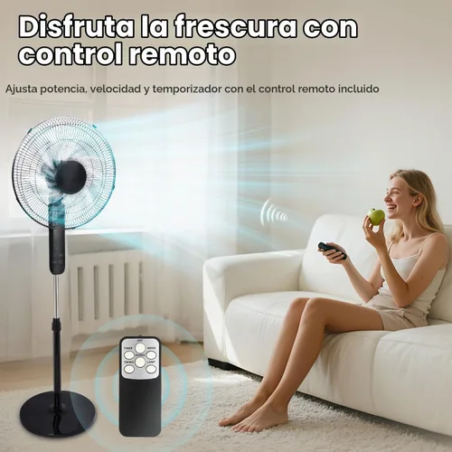 Vista 3 de Aottop Ventilador de pedestal de 16" con pantalla táctil y termómetro LED