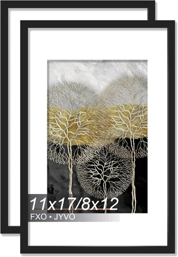 Vista 77 de Fxojyvo Marco de Fotos de 4x6, Muestra Foto de 3.5x5 con Paspartú o 4 x 6 Sin Paspartú, Liviano y de Alta Transparencia Marco de 4 por 6 para Pared