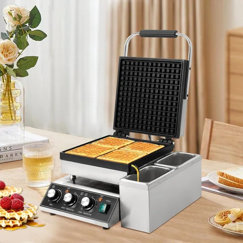 Vista 8 de Mini panqueques holandés, máquina eléctrica antiadherente comercial con control de tiempo y temperatura, máquina antiadherente para panqueques