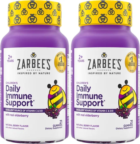 Vista 8 de Zarbee's Gomitas de saúco para niños con vitamina C; zinc y saúco; vitaminas de apoyo inmunológico diario para niños a partir de 2 años; sabor a