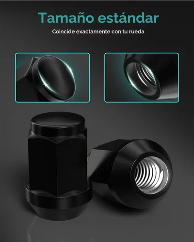 Vista 4 de Tuercas de llanta 1/2-20, 23 piezas, compatibles con Jeep Wrangler JK 1987-2018, Jeep Liberty 2002-2012, Jeep Grand Cherokee 1993-2010 - Tuercas