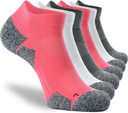 Vista 44 de CWVLC - Calcetines deportivos, hasta el tobillo, de compresión, acolchados, unisex, paquete variado