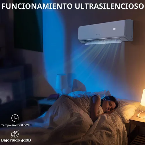 Vista 5 de YITAHOME 22 SEER2 18K BTU 2 Zona Mini Split AC/sistema de calefacción, 9000 9000 BTU Dual Zone Mini Split Aire acondicionado, 208-230V precargado