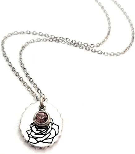 Vista 60 de Birth Month Flower and Birthstone Necklace