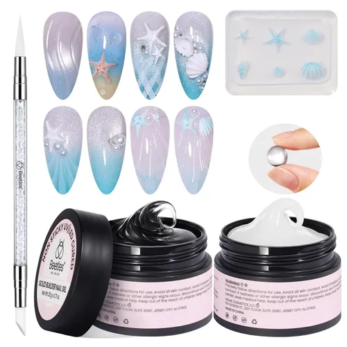 Vista 16 de Beetles - Gel de uñas sólido constructor, gel transparente 3D de 1.06 onzas para esculpir, gel de construcción de gel duro con polvo de uñas