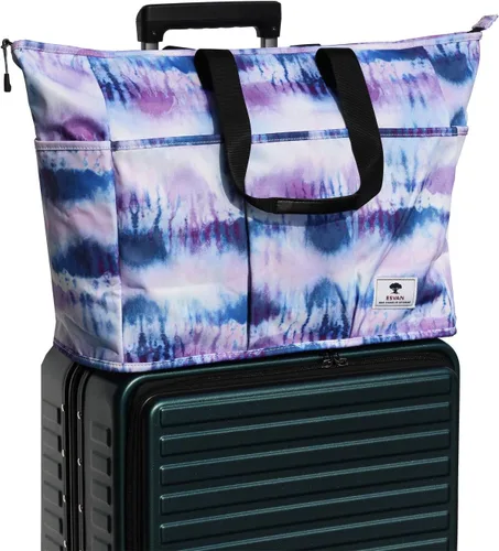 Vista 6 de Bolsa de fin de semana para mujer con múltiples bolsillos para llevar durante la noche, bolsa de viaje para gimnasio, bolsa de equipaje con funda
