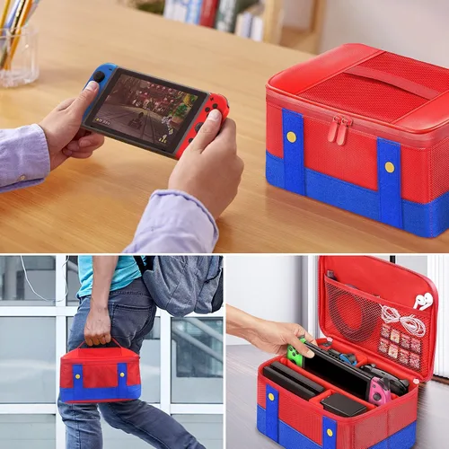 Vista 7 de Larstylee Funda de transporte para interruptor, funda de transporte de almacenamiento compatible con Nintendo SwitchSwitch OLED, funda protectora