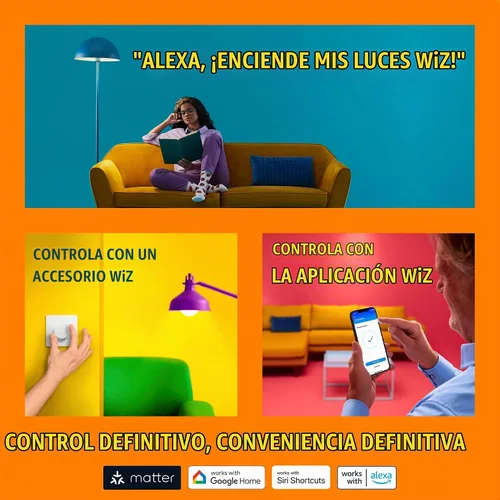 Vista 6 de Bombilla LED inteligente de color WiZ Connected de 120W PAR38 - Se conecta a tu Wi-Fi - Bombilla inteligente E26 - Controla con voz o aplicación +