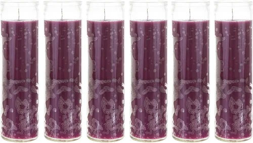 Vista 29 de Mega Candles 1 pieza Velas de Oración Devocional de Recipiente de Vidrio Negro Sin Aroma de 7 Días, Vela de Cera Premium 2 Pulgadas x 8 Pulgadas