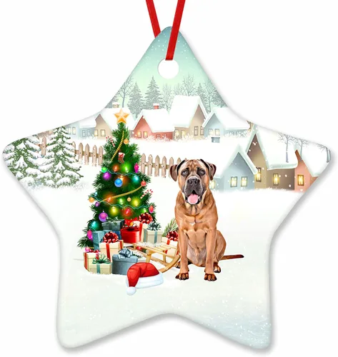 Vista 6 de Prezzy Airedale Terrier - Adorno para decoración de árbol de Navidad, regalos lindos para amantes de los perros, para familiares y amigos, nuevo