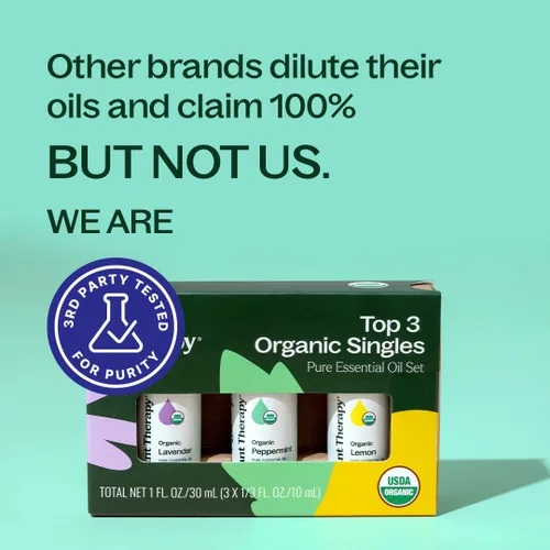 Vista 5 de Plant Therapy Set de los 3 mejores aceites esenciales orgánicos individuales 10 mL (1/3 oz) Limón, Lavanda y Menta 100% aceites esenciales puros