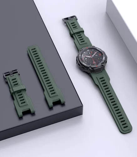 Vista 7 de MoKo Sport Band Compatible with Amazfit T-Rex/T-Rex Pro Verde oliva