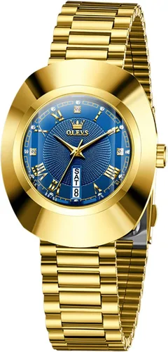 Vista 7 de OLEVS Womens Watches Gold Diamond Tungsten Steel Luxury Dress Classic Ladies Calendar Week Wrist Watches for Women