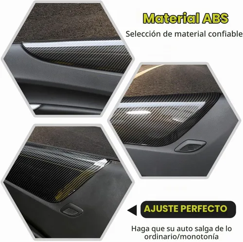 Vista 3 de Cubierta de decoración para reposabrazos de panel de puerta interior, accesorios de decoración interior para Chevrolet Camaro 2016-2022, textura