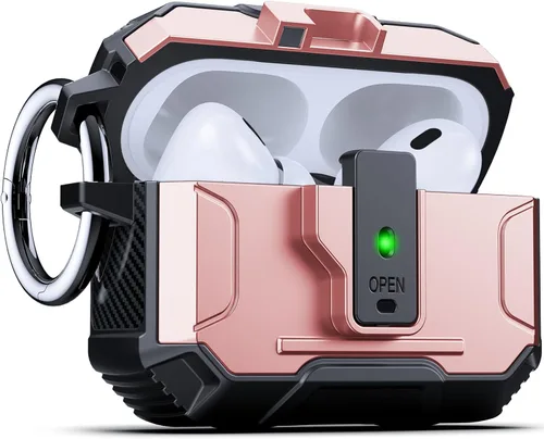 Vista 37 de DASFOND - Funda de armadura para AirPods de 2ª y 1ª generación, carcasa de cuerpo completo de grado militar a prueba de golpes, soporte de carga