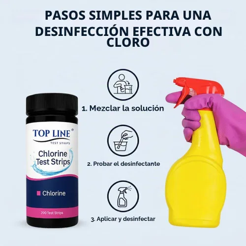 Vista 9 de 200 tiras reactivas de cloro para servicio de alimentos de 0 a 500 ppm (paquete de valor) - Tiras de prueba de desinfectante de blanqueador