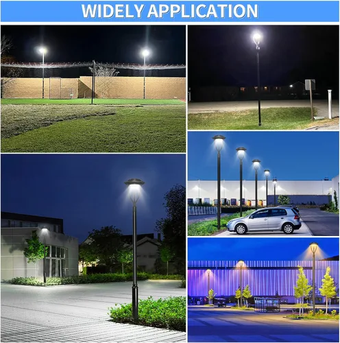 Vista 8 de ADUB Luz de poste LED con fotocélula de 60 W, 48 W, 36 W, luces superiores de poste de 3000 K, 4000 K, 5000 K, potencia ajustable y CCT, lámpara